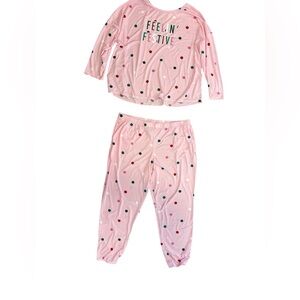 Cozy Pink and Red Polka Dot Pajama Set